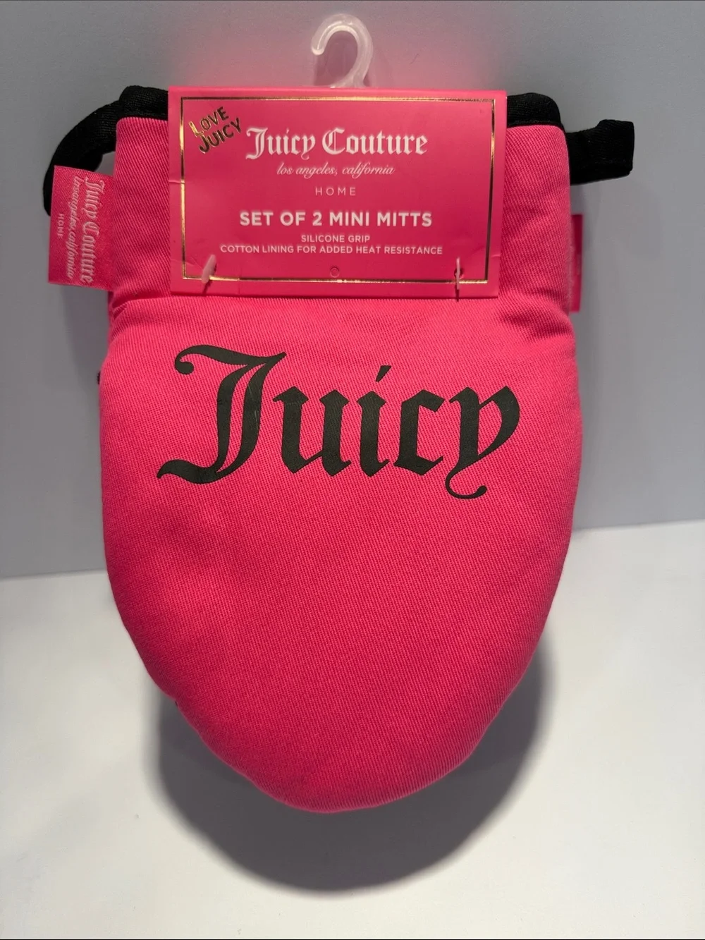 Juicy Couture Hot Pink Mini Oven Mitts Set NWT